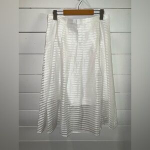 LEIFSDOTTIR White Striped Midi Skirt – Size 12